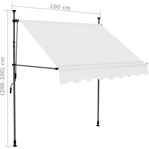 Tenda na ručno uvlačenje s LED svjetlima 100 cm krem slika 19