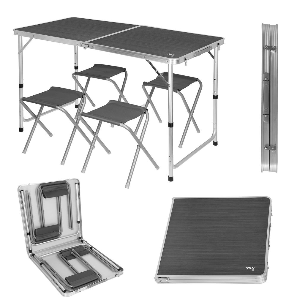 Nc1633 set stolova i stolica tamno sivi nils camp slika 2