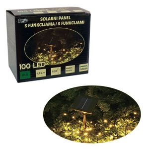 ***100 LED, solarni panel, 4,95 m, na baterije