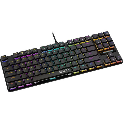 CANYON Cometstrike GK-50, 87keys Mechanical keyboard, 50million times life, GTMX red switch, RGB backlight, 20 modes, 1.8m PVC cable, metal material + ABS, US layout, size: 354*126*26.6mm, weight:624g, black slika 2