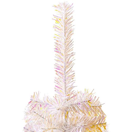 Umjetno božićno drvce s obojenim vrhovima bijelo 150 cm PVC slika 4