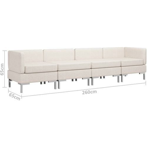 4-dijelni set sofa od tkanine krem slika 26