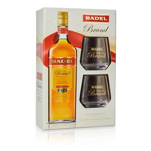 Badel Prima Brand u pokon kutiji s dvije čaše