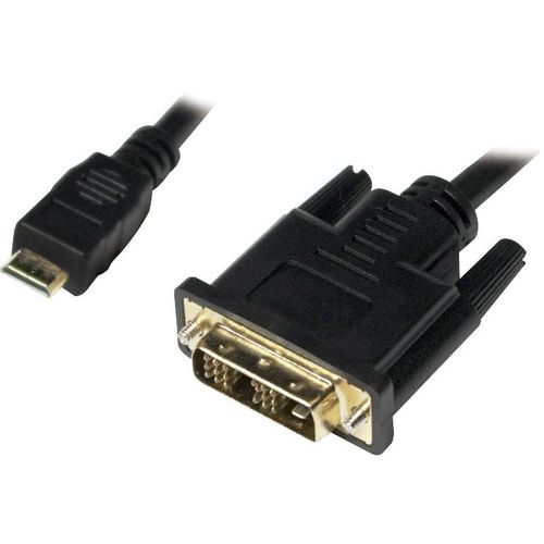 LogiLink HDMI / DVI adapterski kabel HDMI Mini C utikač, DVI-D 18+1-polni utikač 1.00 m crna CHM002  HDMI kabel slika 3