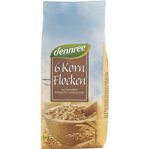 DENNREE Pahuljice od 6 žitarica BIO 500g slika 1