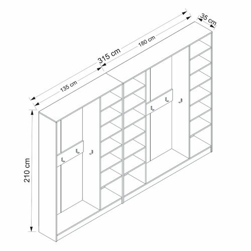 Noah - 8216 Anthracite Hall Stand slika 8