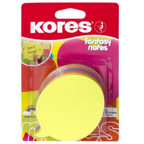 Blok samoljepivi Kores Fantasy neon 70x70mm 250 listova, dijalog slika 1