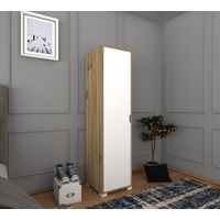 Ormar za odjeću u boji svijetlog oraha i bijele, 40 cm - 1600-014
