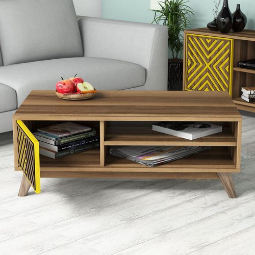 Inci - Walnut, Yellow Walnut
Yellow Living Room Furniture Set slika 4