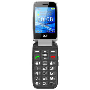 MeanIT Telefon mobilni, 2.8" ekran, Dual SIM, SOS tipka - SENIOR FLIP MAX Black