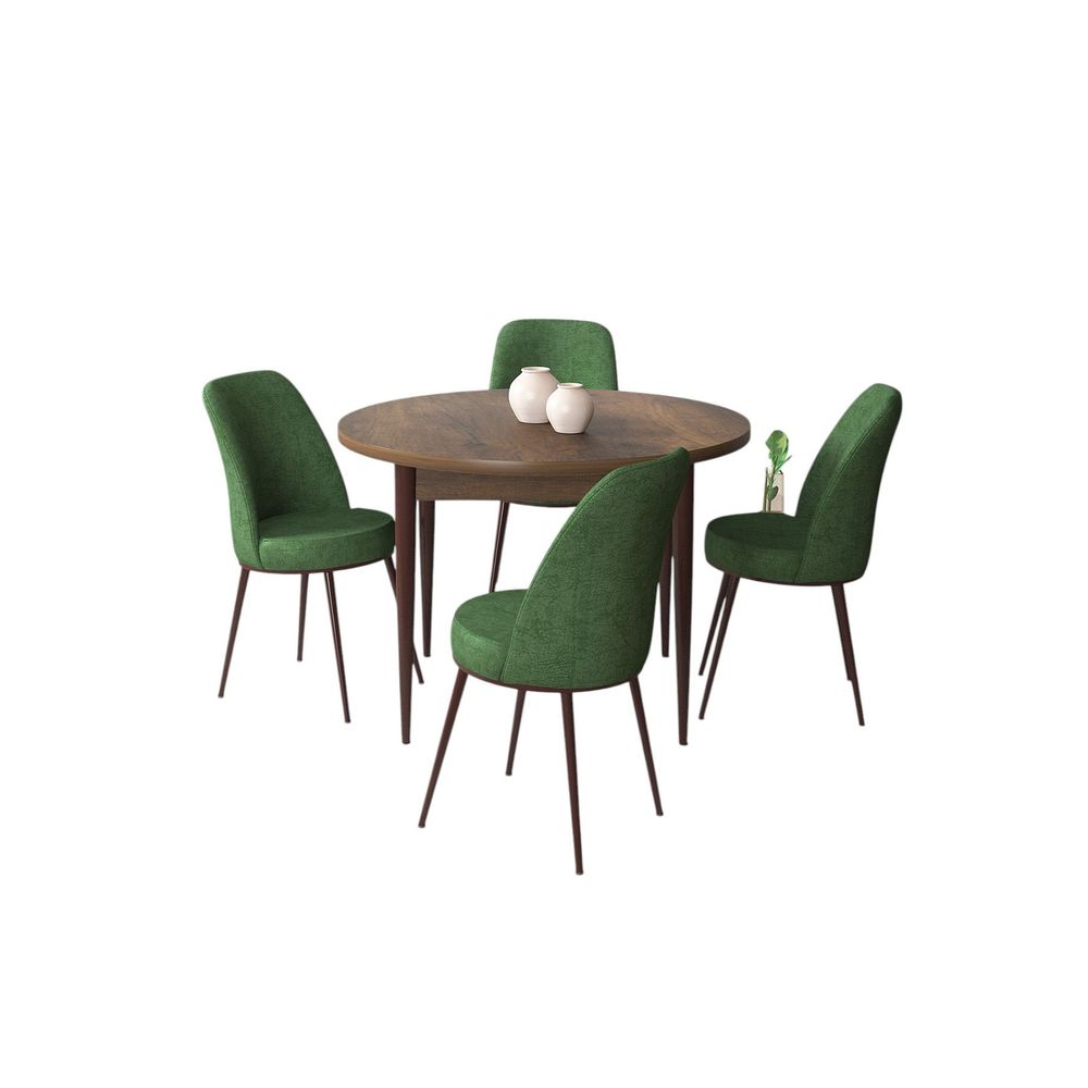 Tor - Baroque, Khaki BaroqueKhaki Set Trpezarijskog Stola i Stolica (5 Komada) slika 2