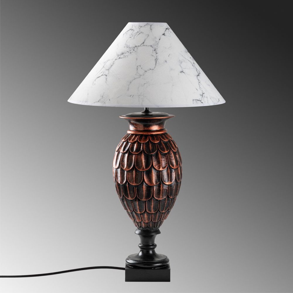 ELEGANZE-5302 Smeđa i Bijela Stolna Lampa slika 6