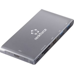 Renkforce RF-4599772 USB-C® priključna stanica   USB-C® Power Delivery, integrirani čitač kartica