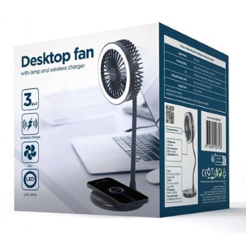 TA-WPC10-LEDFAN-01 Gembird Desktop ventilator sa lampom i bezicim punjacem slika 4