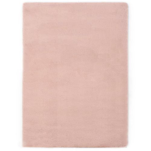 Tepih od umjetnog zečjeg krzna 80 x 150 cm blijedo ružičasti slika 6