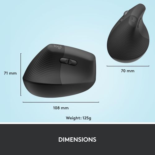 Logitech mouse Lift LEFT Vertical Ergonomic, graphite slika 4