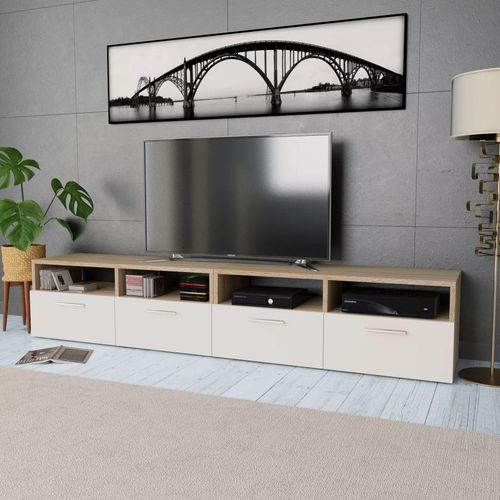 TV ormarići od iverice 2 kom 95 x 35 x 36 cm boja hrasta i bijela slika 1