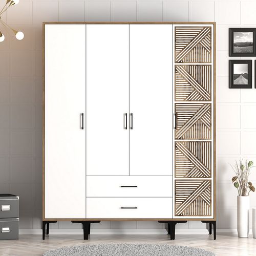 Kumsal STP - Walnut, White Walnut
White Wardrobe slika 1