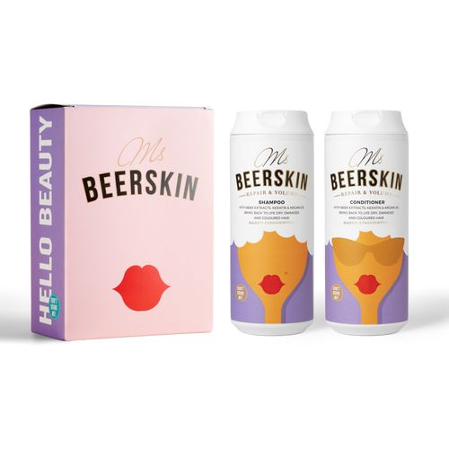 BEERSKIN HELLO BEAUTY, Gift Set 2x440ml: 1xREPAIR & VOLUME SHAMPOO & 1xCONDITIONER slika 1