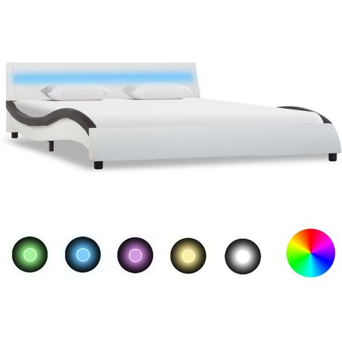 Okvir za krevet od umjetne kože LED bijelo-crni 160 x 200 cm slika 23