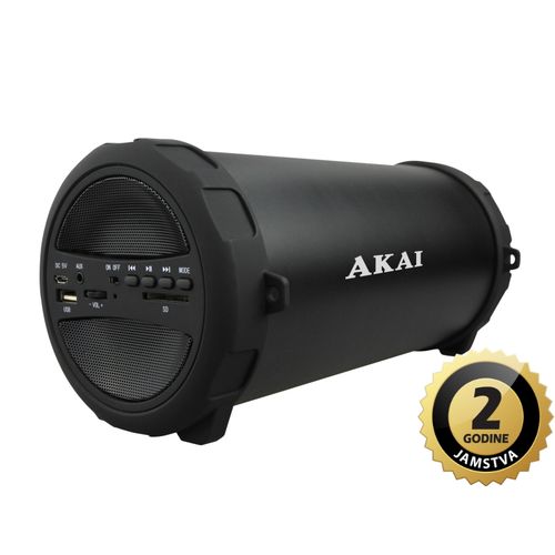 AKAI zvučnik 10W, FM, BT, USB, microSD, baterija, tuba, crni ABTS-11B EOL slika 1