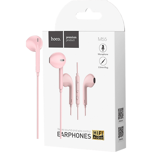 hoco. Slušalice sa mikrofonom, 3.5 mm, dužina kabela 1.2 met, pink - M55 Memory sound Pink slika 1