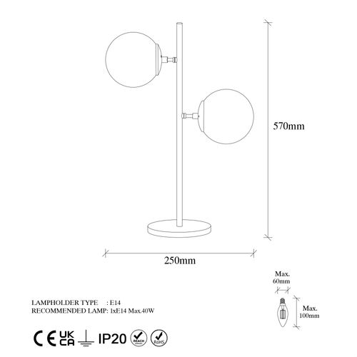 Opviq Stolna lampa, 942FLG1817 slika 6