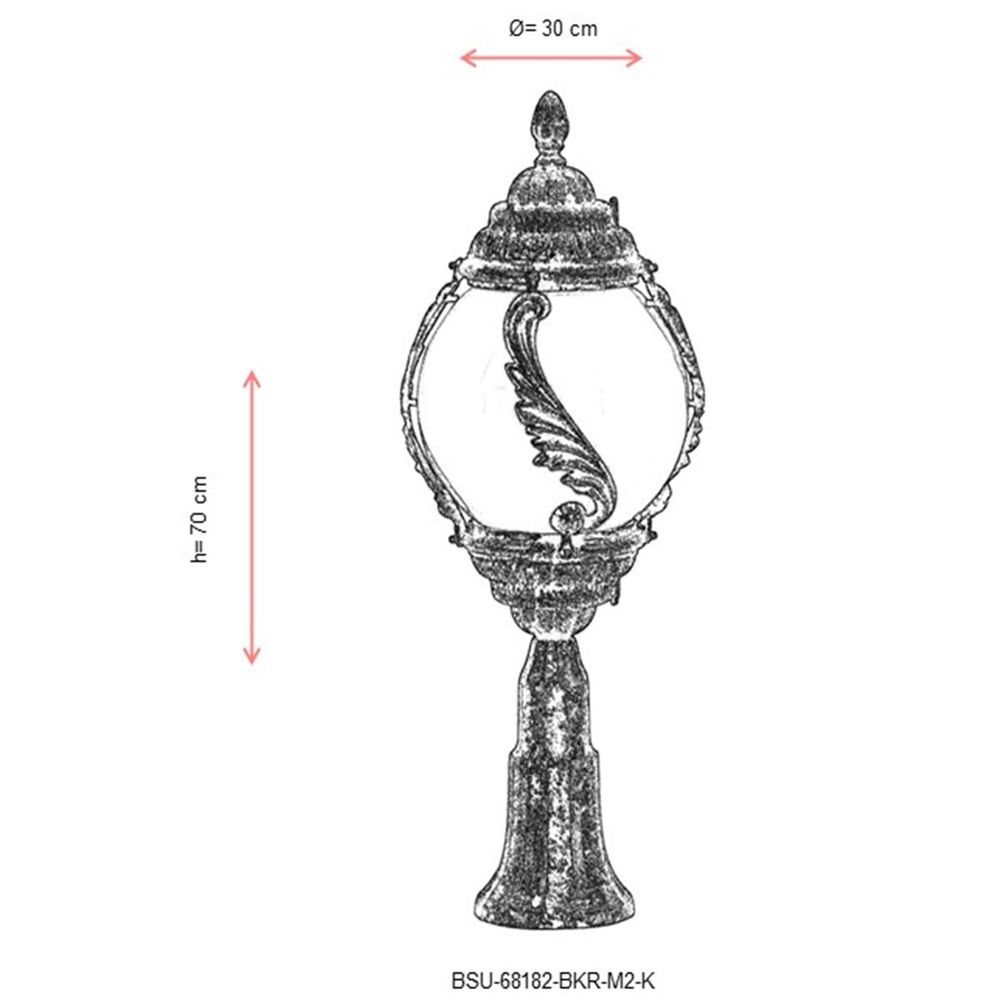 Vanjska zidna lampa BSU-68182-BKR-M2-K, smeđa slika 3