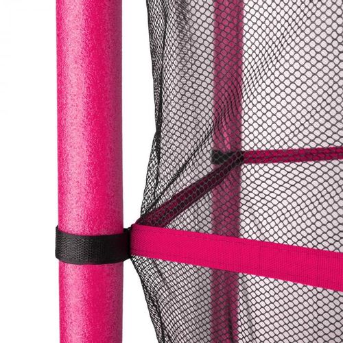 KLARFIT Rocketkid, 140 cm trampolin, unutarnja sigurnosna mreža, bungee opruge, ružičasta slika 8