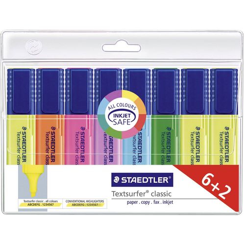 Staedtler signir Textsurfer® classic 364 A WP8 8 kom/paket žuta, crvena, ružičasta, plava boja, tirkizna, narančasta, zelena, ljubičasta 1 mm, 5 mm 8 St. slika 1