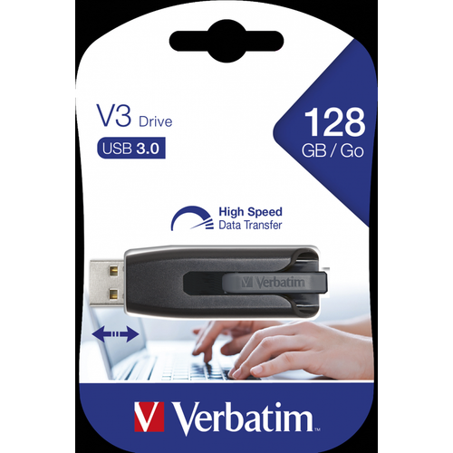 USB STICK VERBATIM 2.0 #49071 128GB PINSTRIPE BLACK slika 2