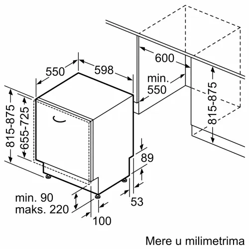 Bosch SMV25EX02E Serija 2 Ugradna mašina za pranje sudova, 13 kompleta, 60 cm slika 12