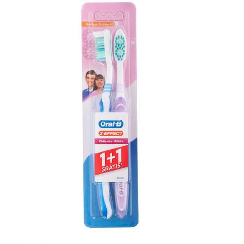 Oral-B  3 Effect Delicate White četkica za zube Medium 1kom + 1 gratis slika 1