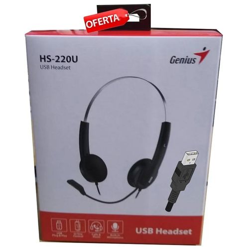 Genius HS-220U Black, USB, slusalice sa micr. slika 2