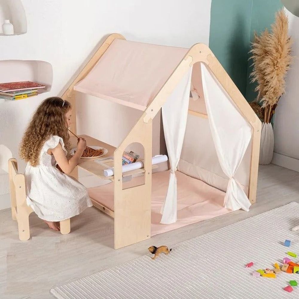 Kinder Home Multifunkcionalna drvena dječija kućica 6U1 slika 13
