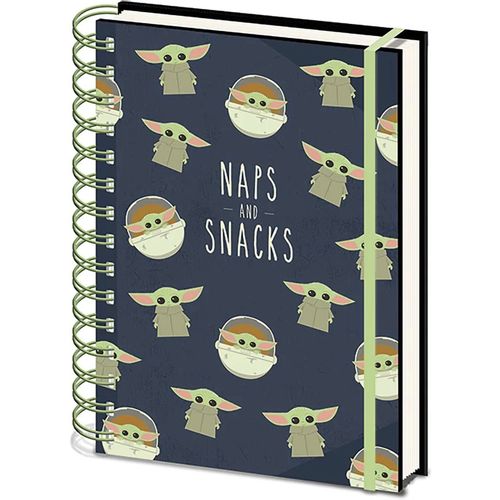 PYRAMID STAR WARS: THE MANDALORIAN (NAPS AND SNACKS) A5 WIRO NOTEBOOK slika 1