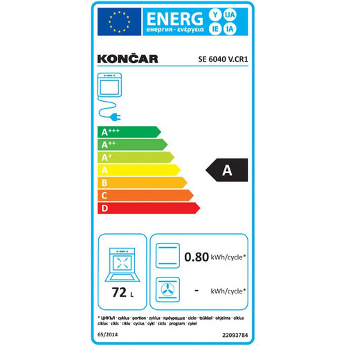 Končar štednjak SE 6040 V.CR1 slika 3