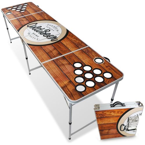 BeerCup Backspin Beer Pong stol, Smeđa slika 1