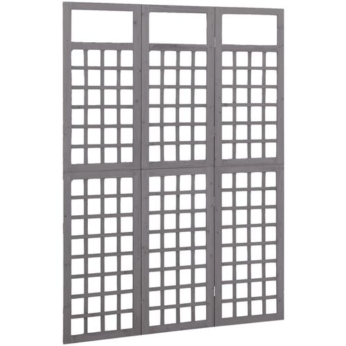 Sobna pregrada / rešetka s 3 panela od jelovine siva 121x180cm slika 2