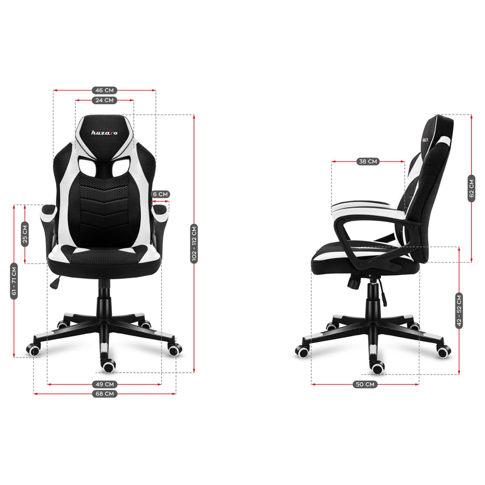 Huzaro Gaming stolica Force 2.5 /  bijelo - crna  slika 5