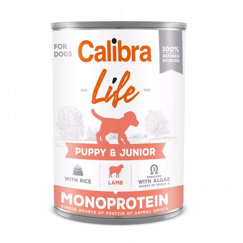 Calibra Dog Life Puppy &amp; Junior Jagnjetina i Pirinač Konzerva, hrana za pse 400g slika 1