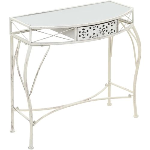 Bočni stolić u francuskom stilu metalni 82 x 39 x 76 cm bijeli slika 34