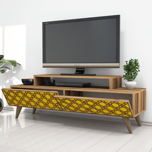 Woody Fashion Stalak za televizor, City - Walnut, Yellow slika 2