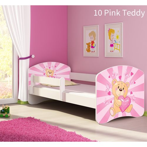 Dječji krevet ACMA s motivom, bočna bijela 140x70 cm 10-pink-teddy-bear slika 1