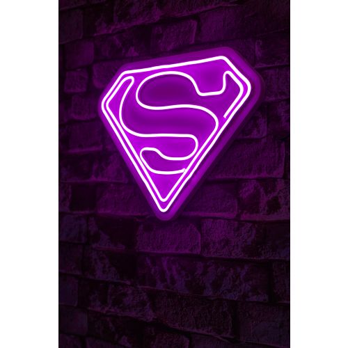 Wallity Ukrasna plastična LED rasvjeta, Superman - Pink slika 1