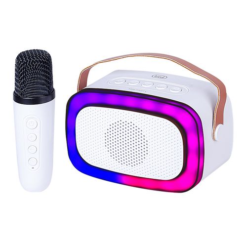 TREVI karaoke 10W, mini dimenzije, disco rasvjeta, mikrofon, bijele XR 8A01 slika 2