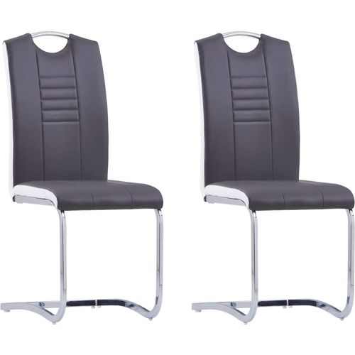 Konzolne blagovaonske stolice od umjetne kože 2 kom sive slika 28