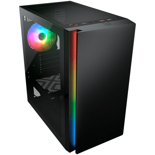 COUGAR | Purity RGB Black | PC Case | Mini Tower / TG Front Panel with ARGB strip / 1 x ARGB Fan / 3mm TG Left Panel slika 2