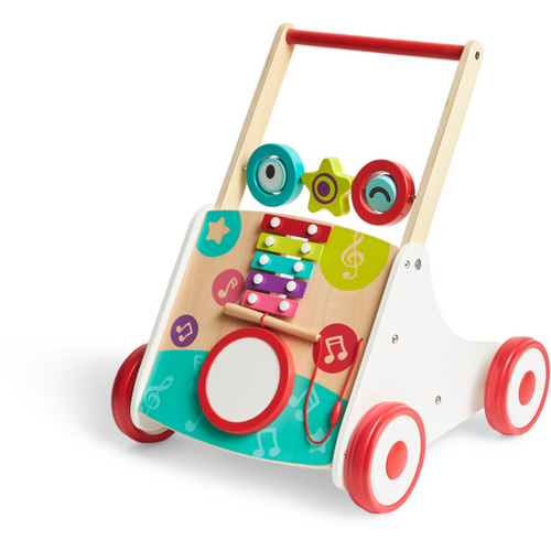 Hape Drvena muzička guralica Music Push Learning Walker E0383A slika 1