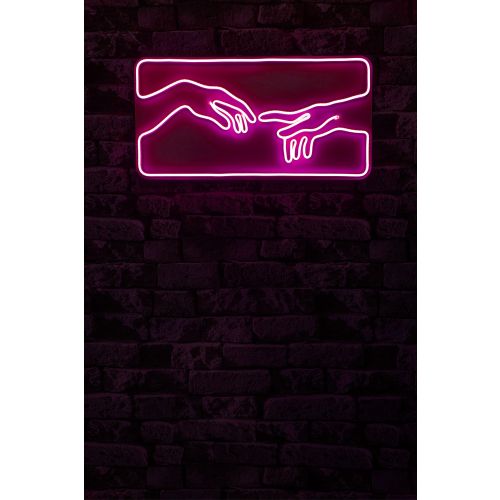 Wallity Ukrasna plastična LED rasvjeta, Creation of Adam - Pink slika 12